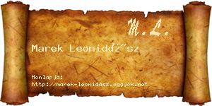 Marek Leonidász névjegykártya